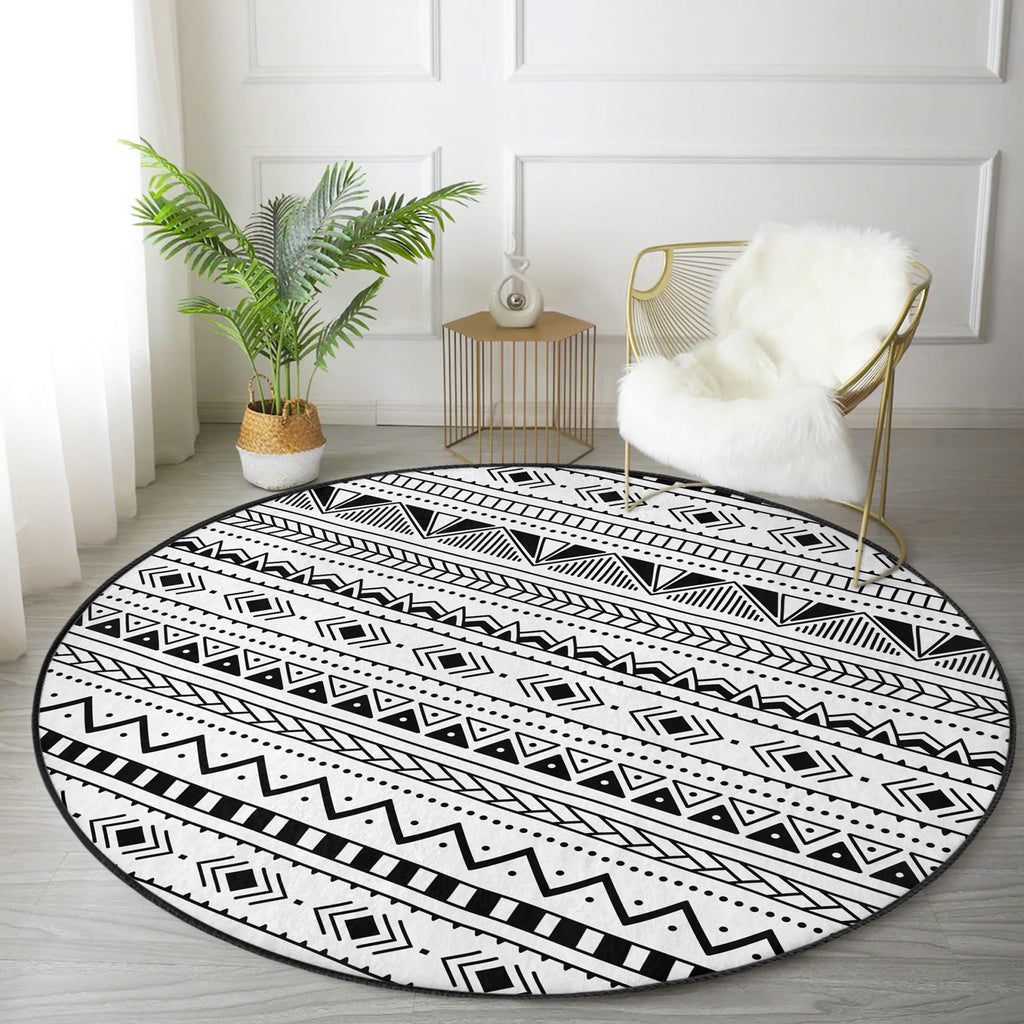 The Native Artisan Tribal Round Rug