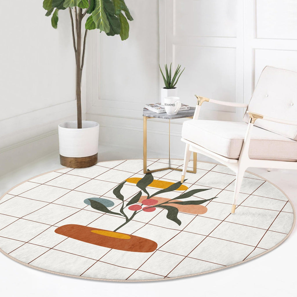 The Nordic Contour Abstract Round Rug