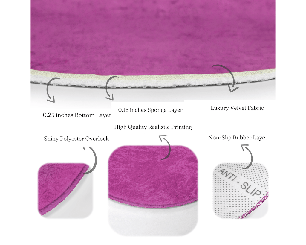 The Amethyst Purple Velvet Round Rug