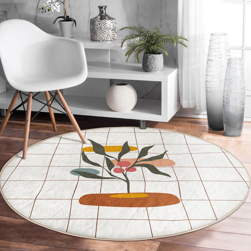 The Nordic Contour Abstract Round Rug