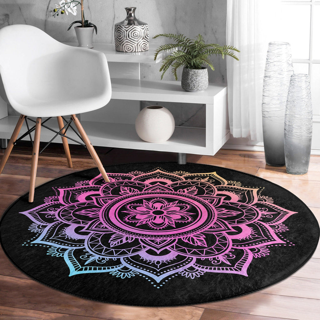 The Celestial Mandala Meditative Round Rug