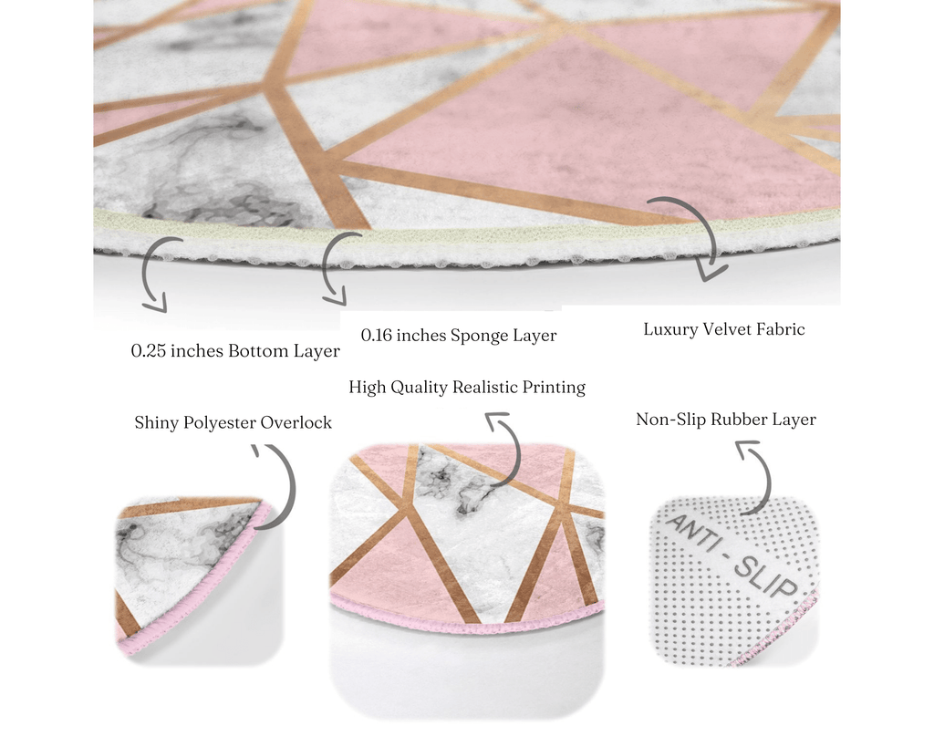 The Blush Diamond Pattern Luxury Round Rug