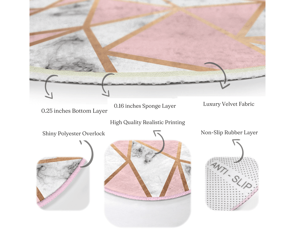 The Blush Diamond Pattern Luxury Round Rug