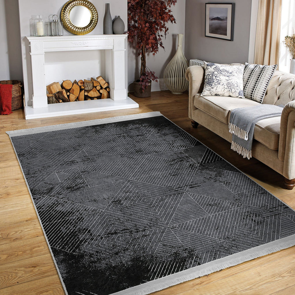 The Geometric Lattice Washable Area Rug