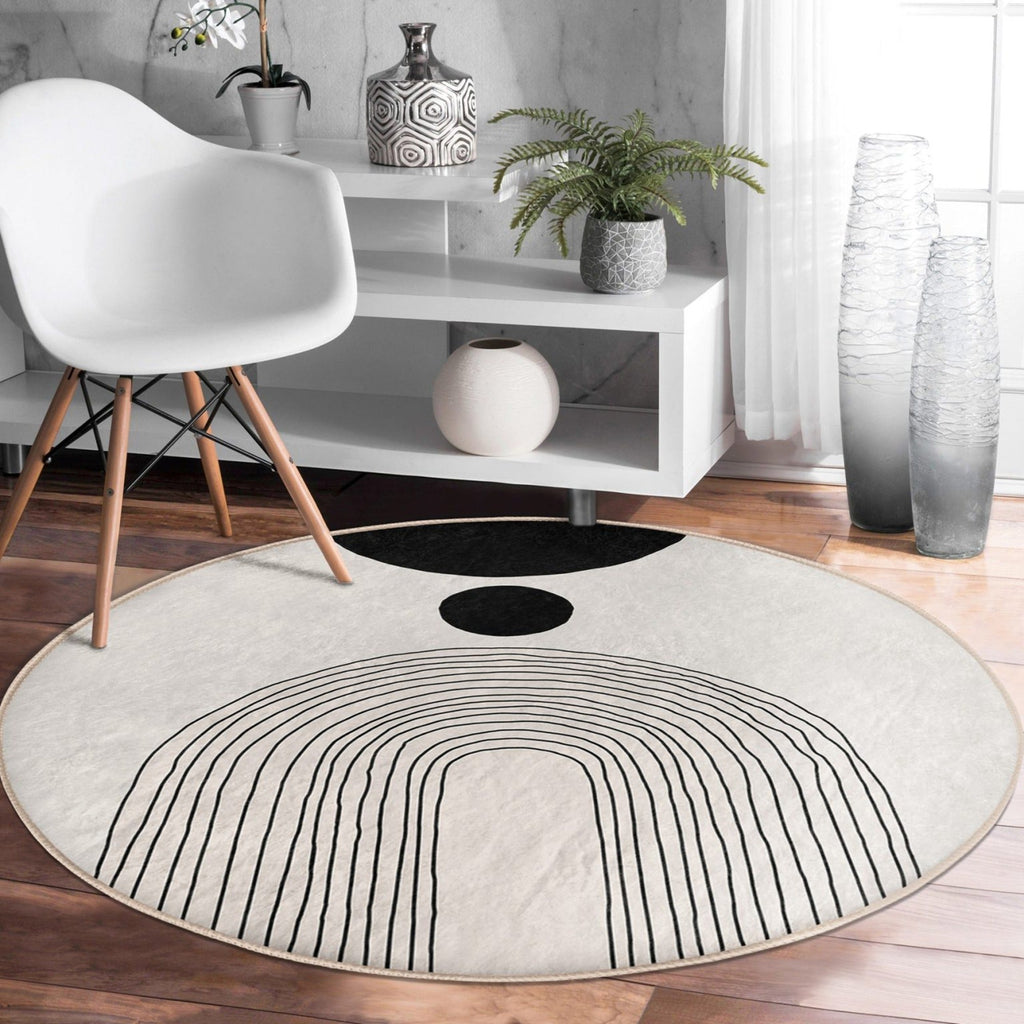 The Arc Minimalist Circle Area Rug