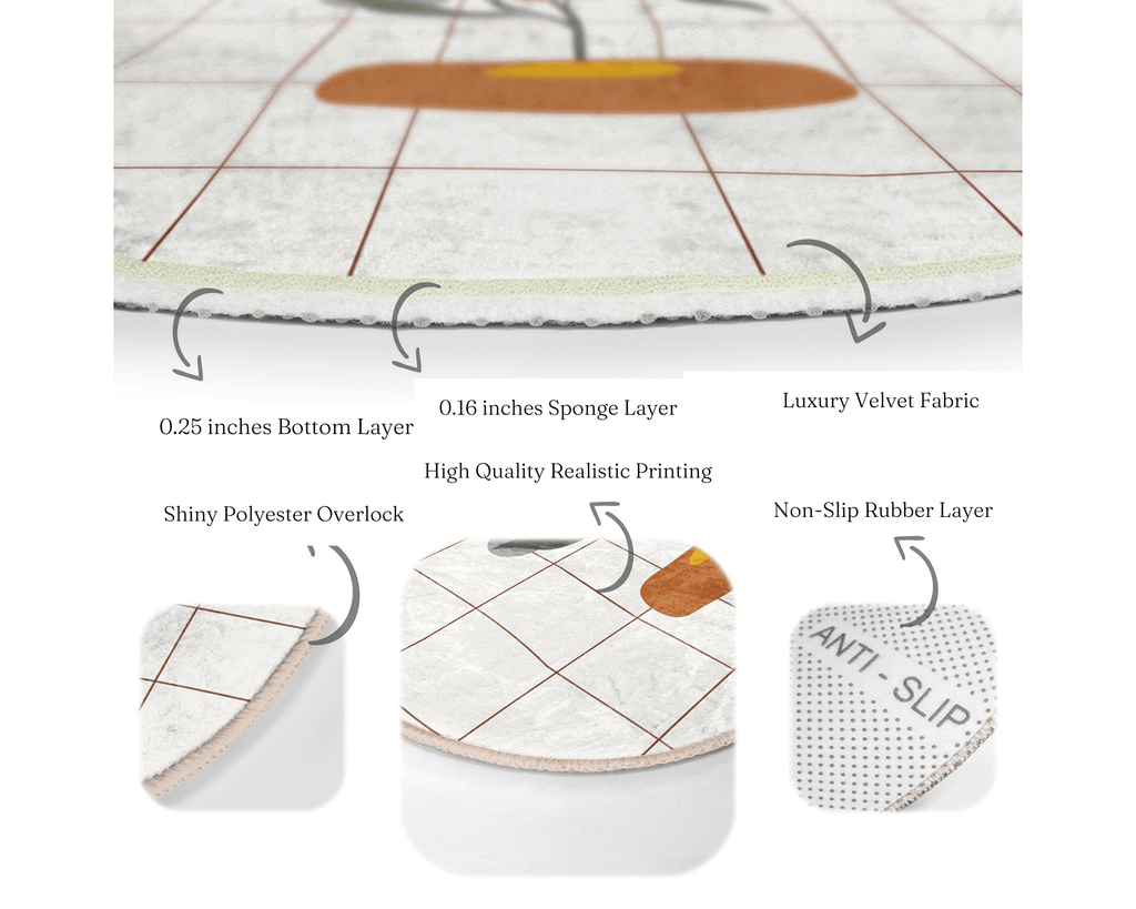 The Nordic Contour Abstract Round Rug