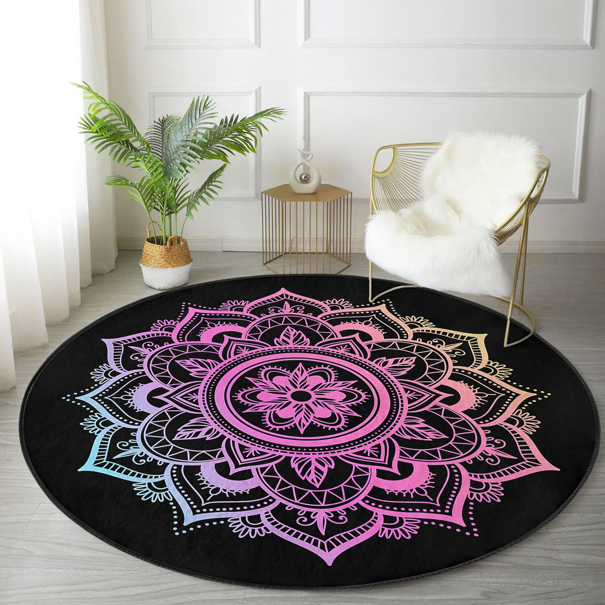 The Celestial Mandala Meditative Round Rug