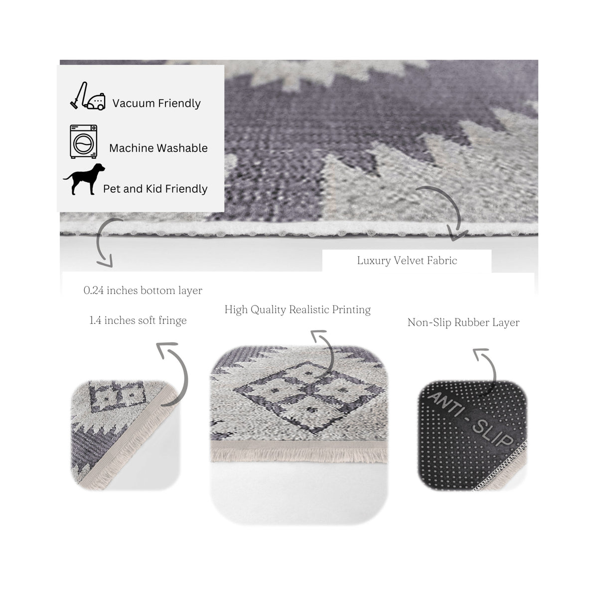 The Cozy Heritage Home Washable Area Rug