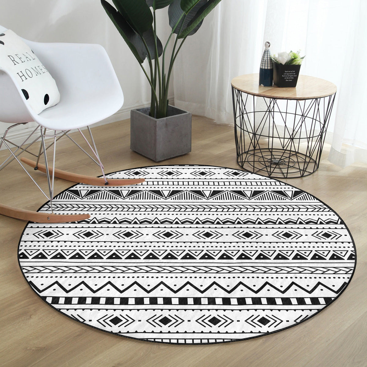 The Native Artisan Tribal Round Rug