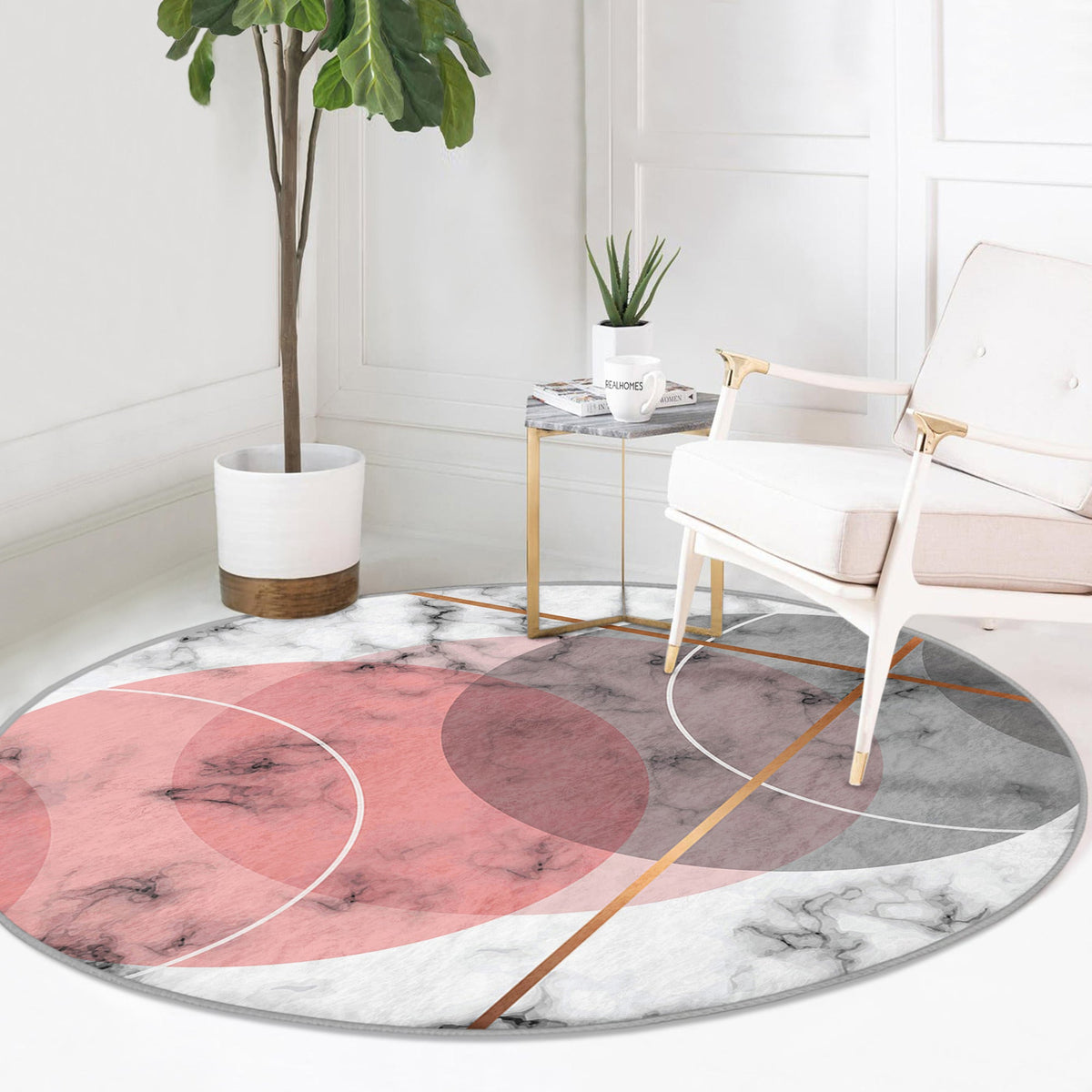 The Minimalist Horizon Abstract Round Rug