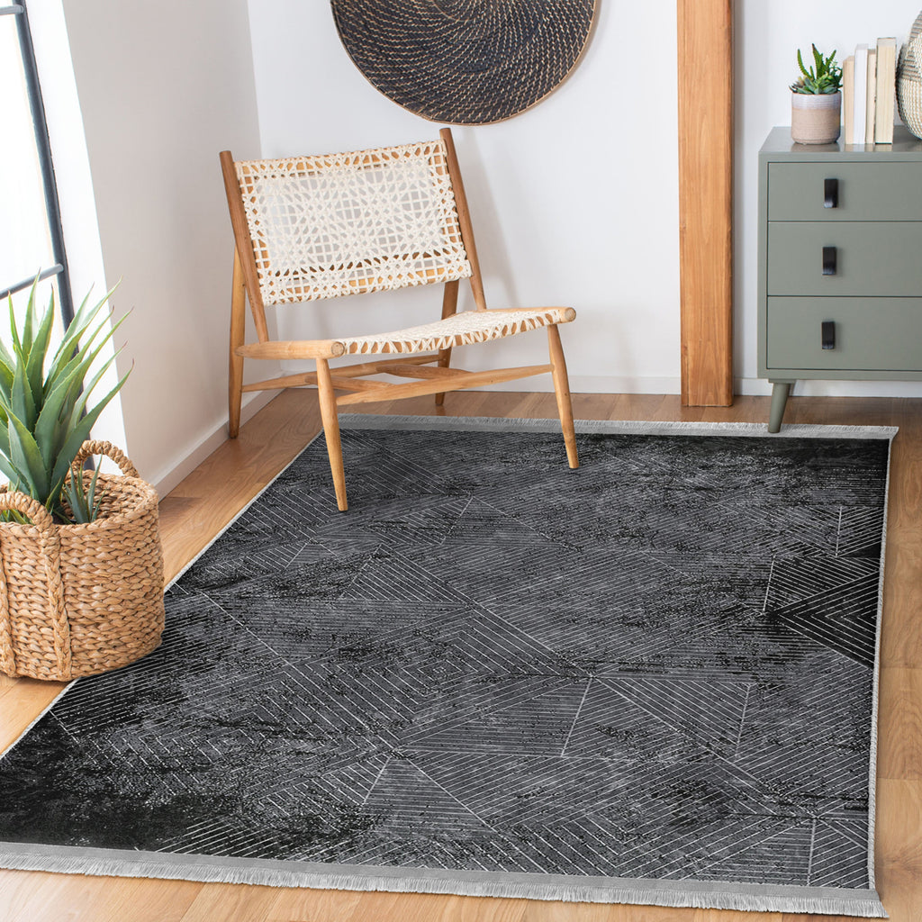 The Geometric Lattice Washable Area Rug
