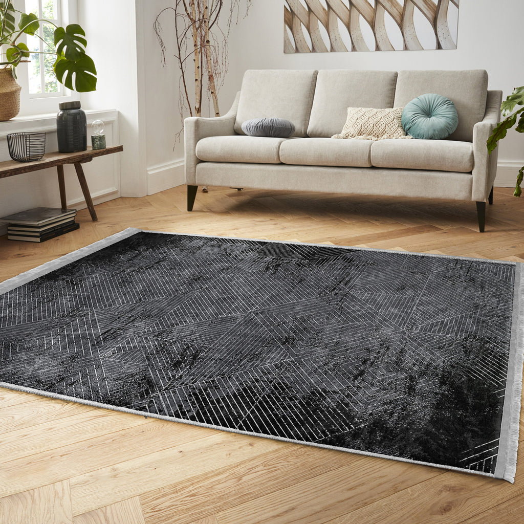 The Geometric Lattice Washable Area Rug