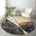The Carrara Gold Marble Luxury Round Rug