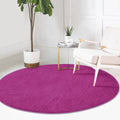 The Amethyst Purple Velvet Round Rug