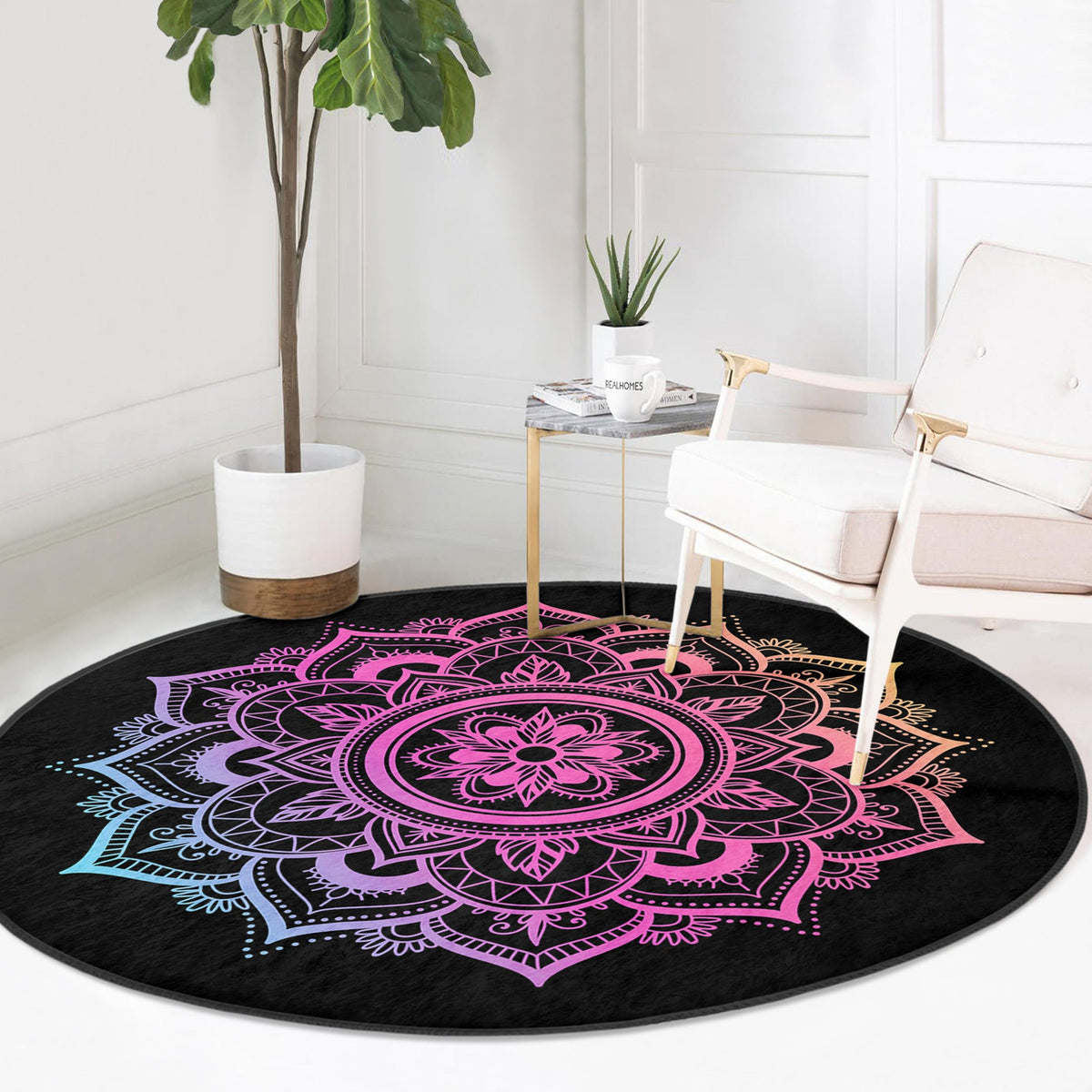 The Celestial Mandala Meditative Round Rug