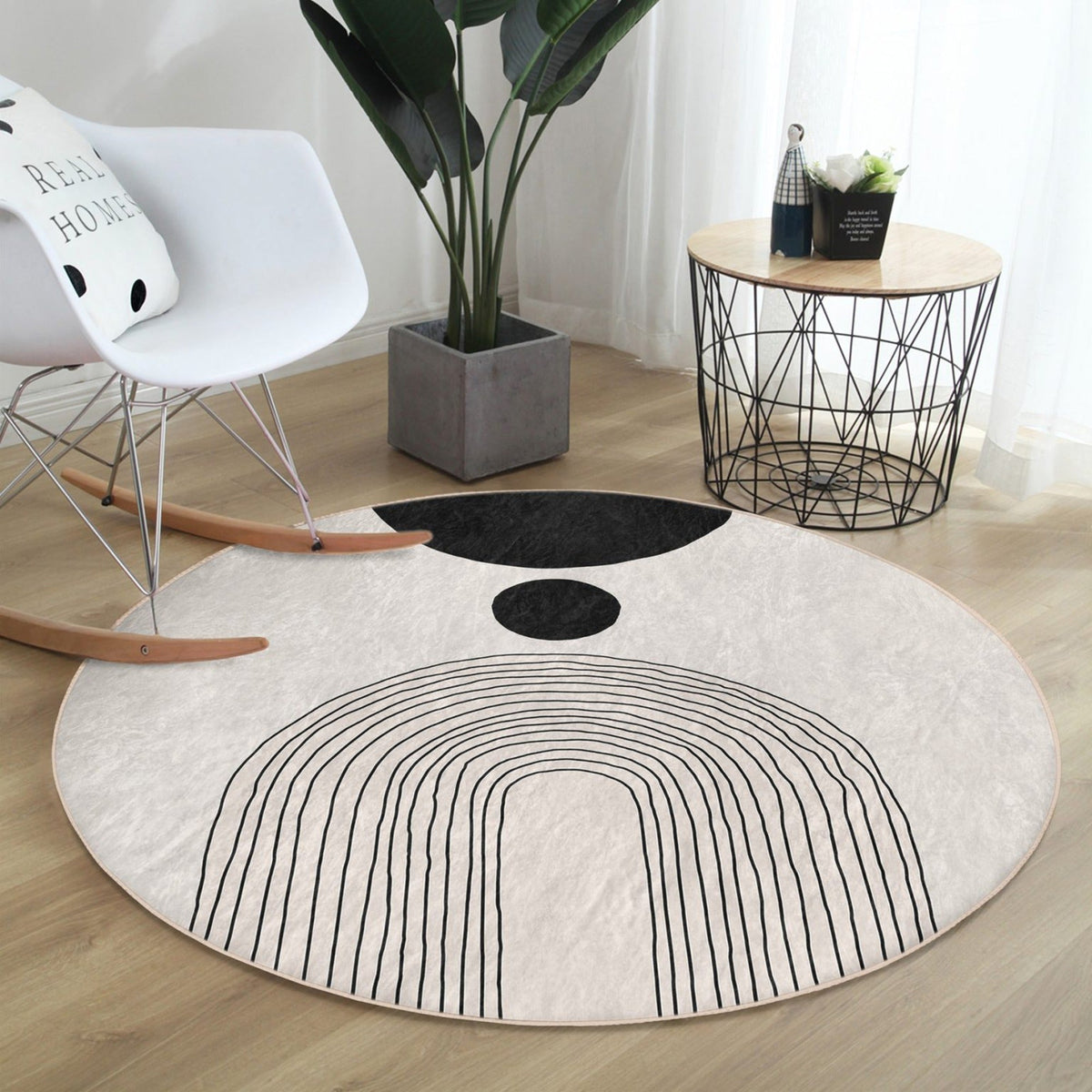 The Arc Minimalist Circle Area Rug