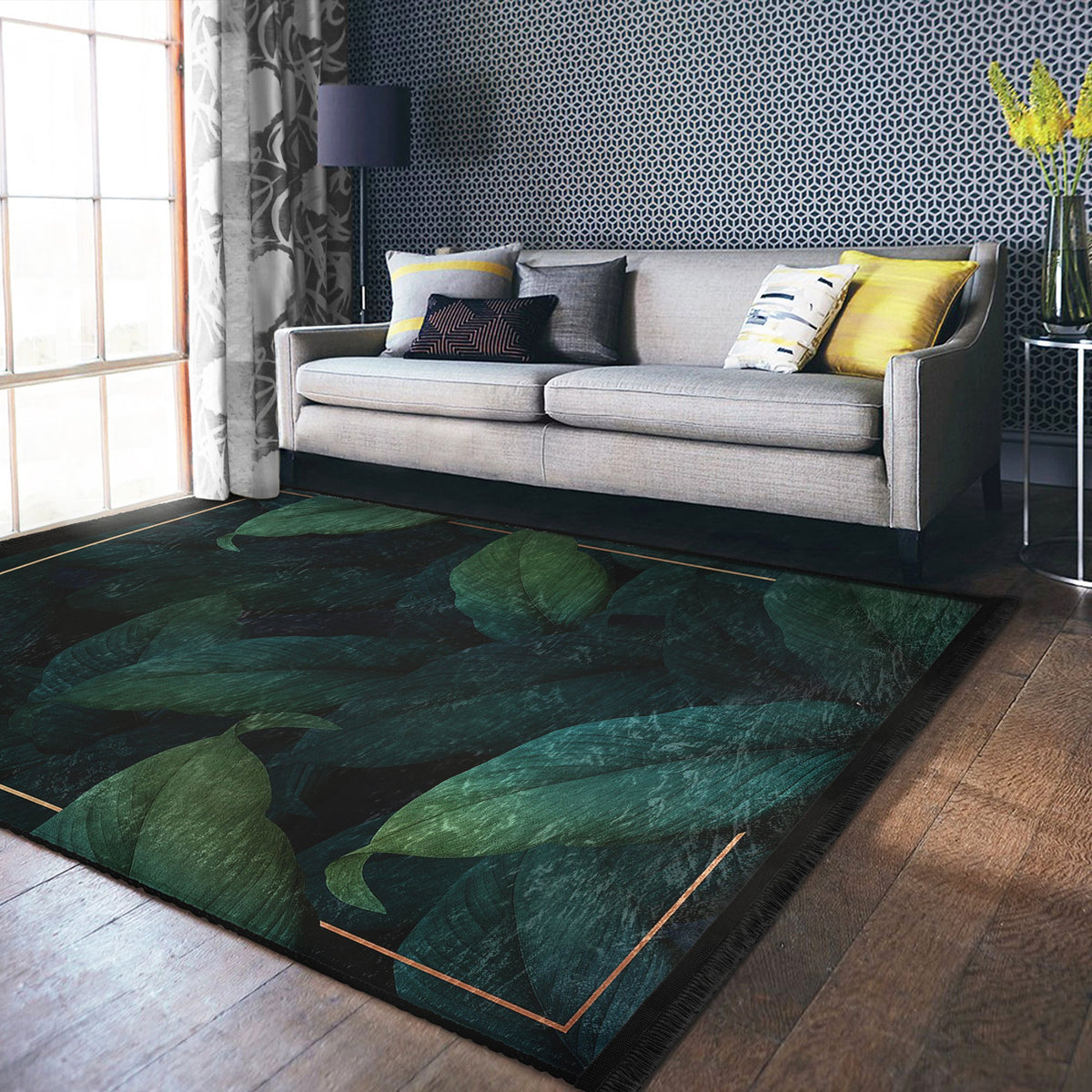 The Royal Blossom Floral Washable Area Rug