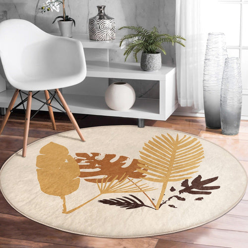 The Autumn Leaves Seasonal Washable Round Rug