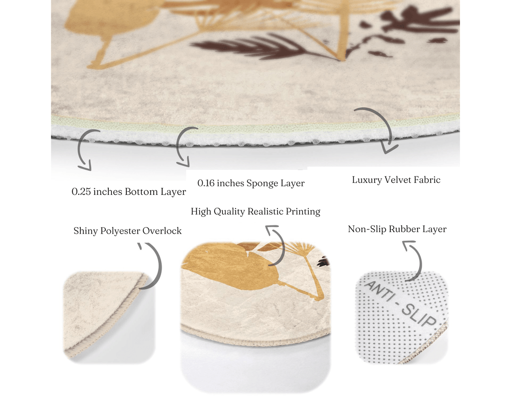 The Autumn Leaves Seasonal Washable Round Rug