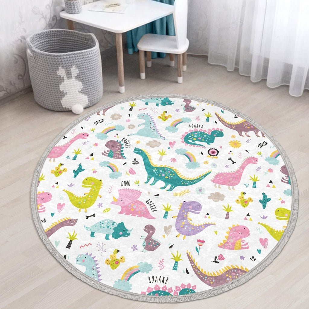 The Jurassic Dino Adventure Nursery Round Rug