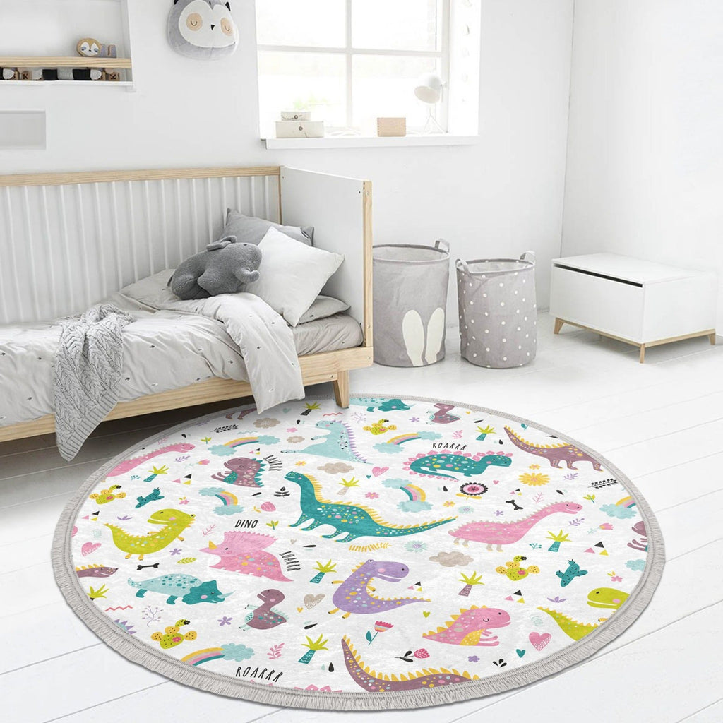 The Jurassic Dino Adventure Nursery Round Rug