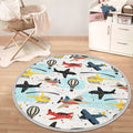 The Aviator Sky Adventure Nursery Round Rug