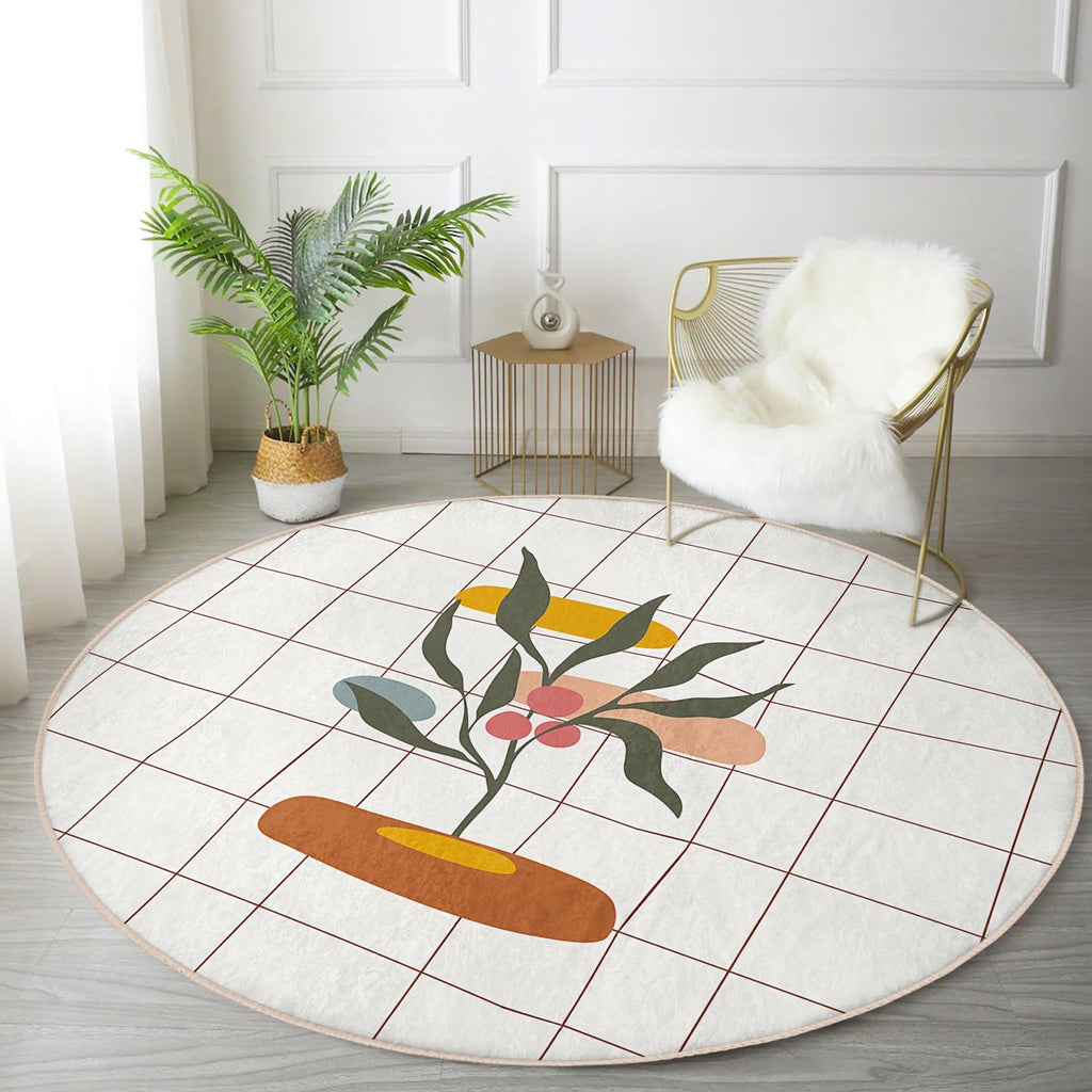 The Nordic Contour Abstract Round Rug