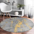 The Imperial Gray Marble Luxury Round Rug