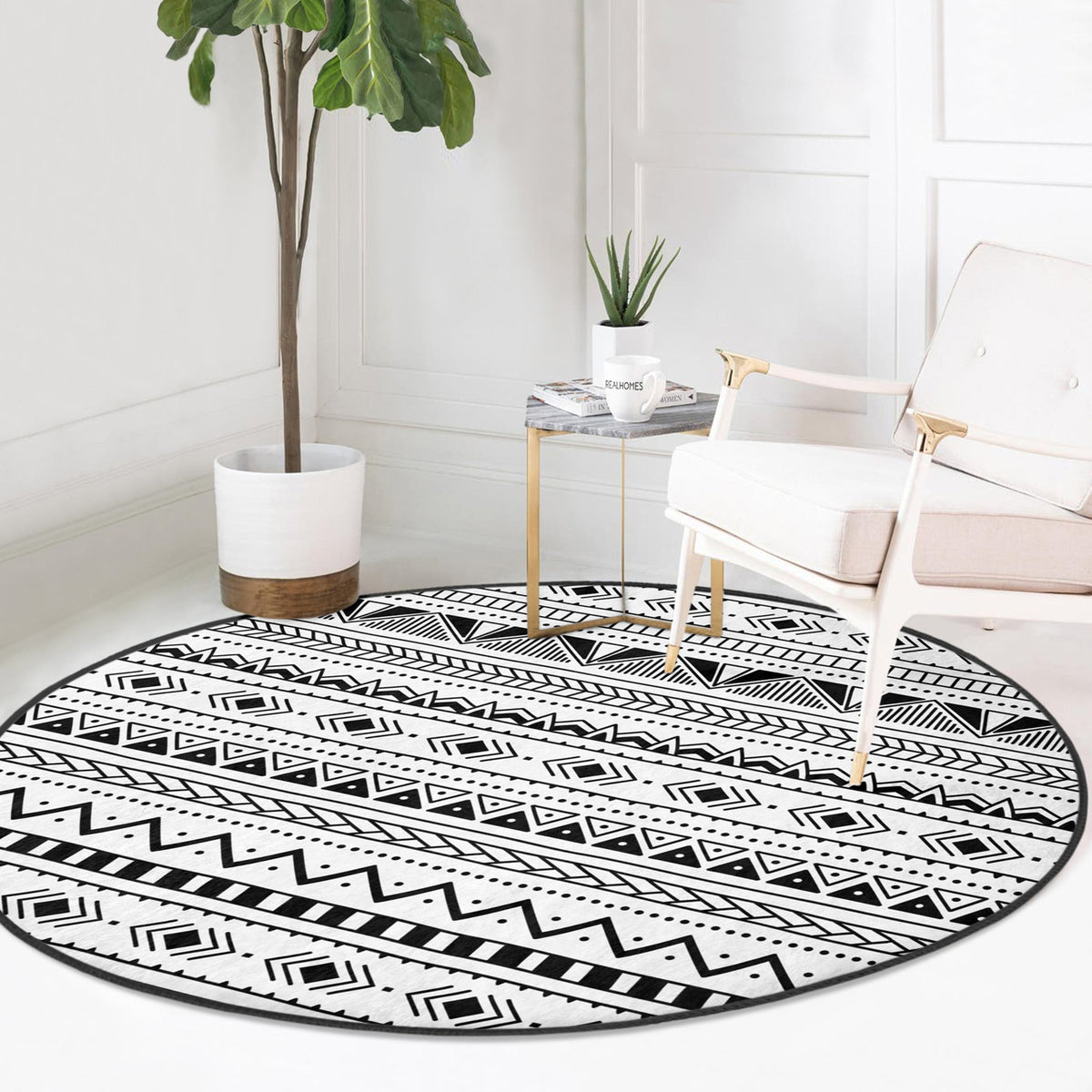 The Native Artisan Tribal Round Rug