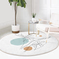 The Linear Flow Abstract Washable Round Rug