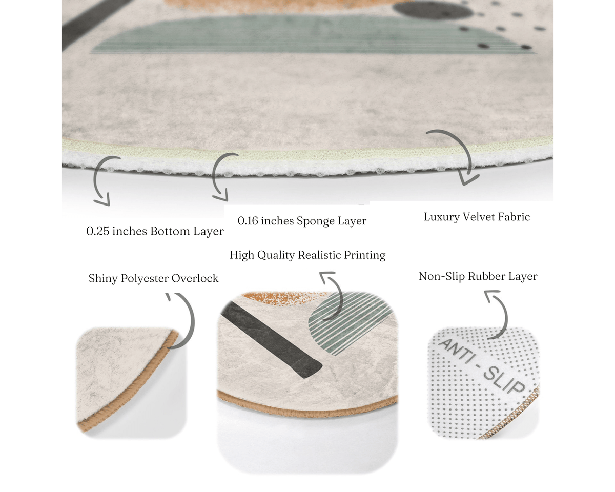 The Contemporary Abstract Living Room Round Rug