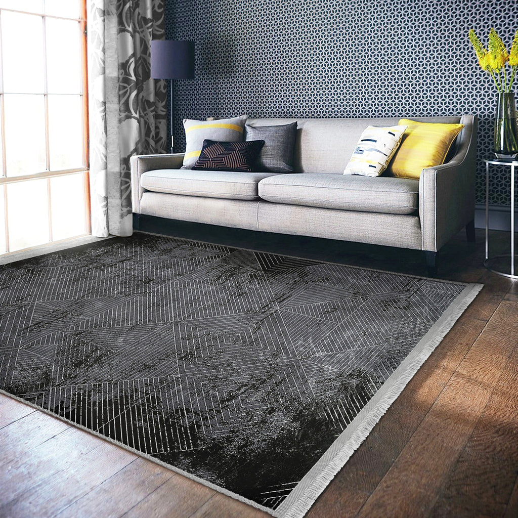 The Geometric Lattice Washable Area Rug