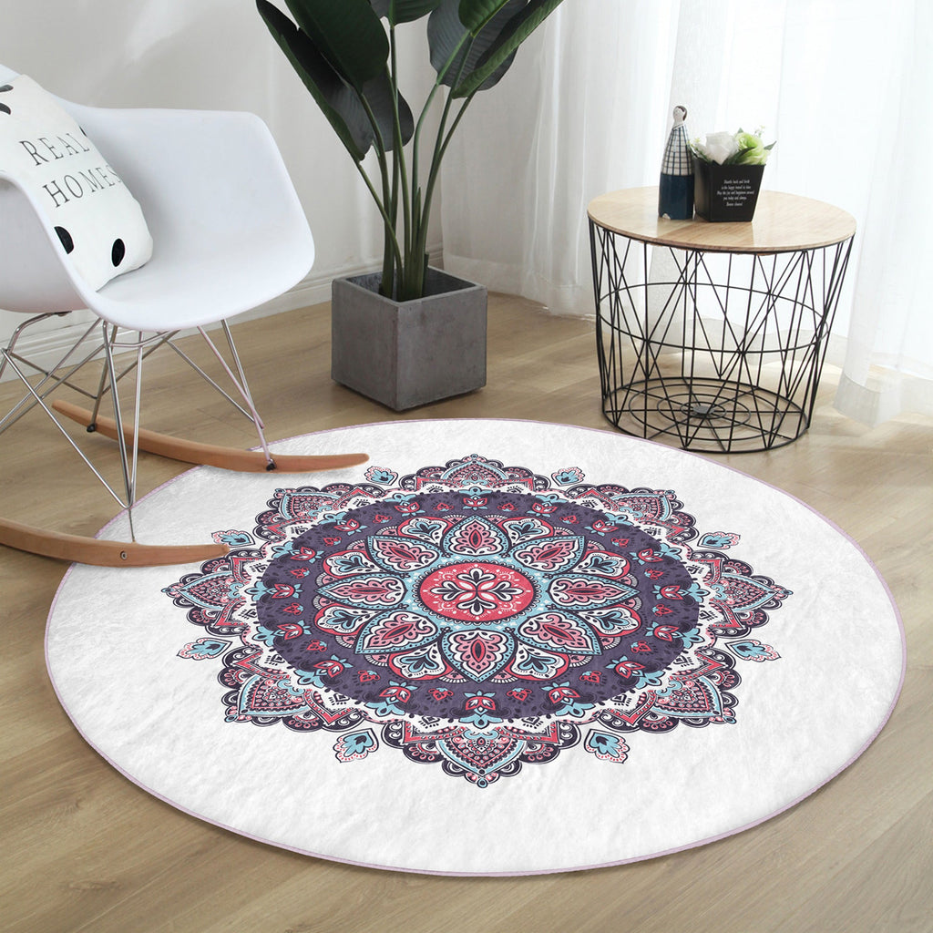 The Zen Lotus Yoga Sanctuary Round Rug