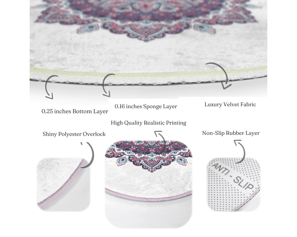 The Zen Lotus Yoga Sanctuary Round Rug