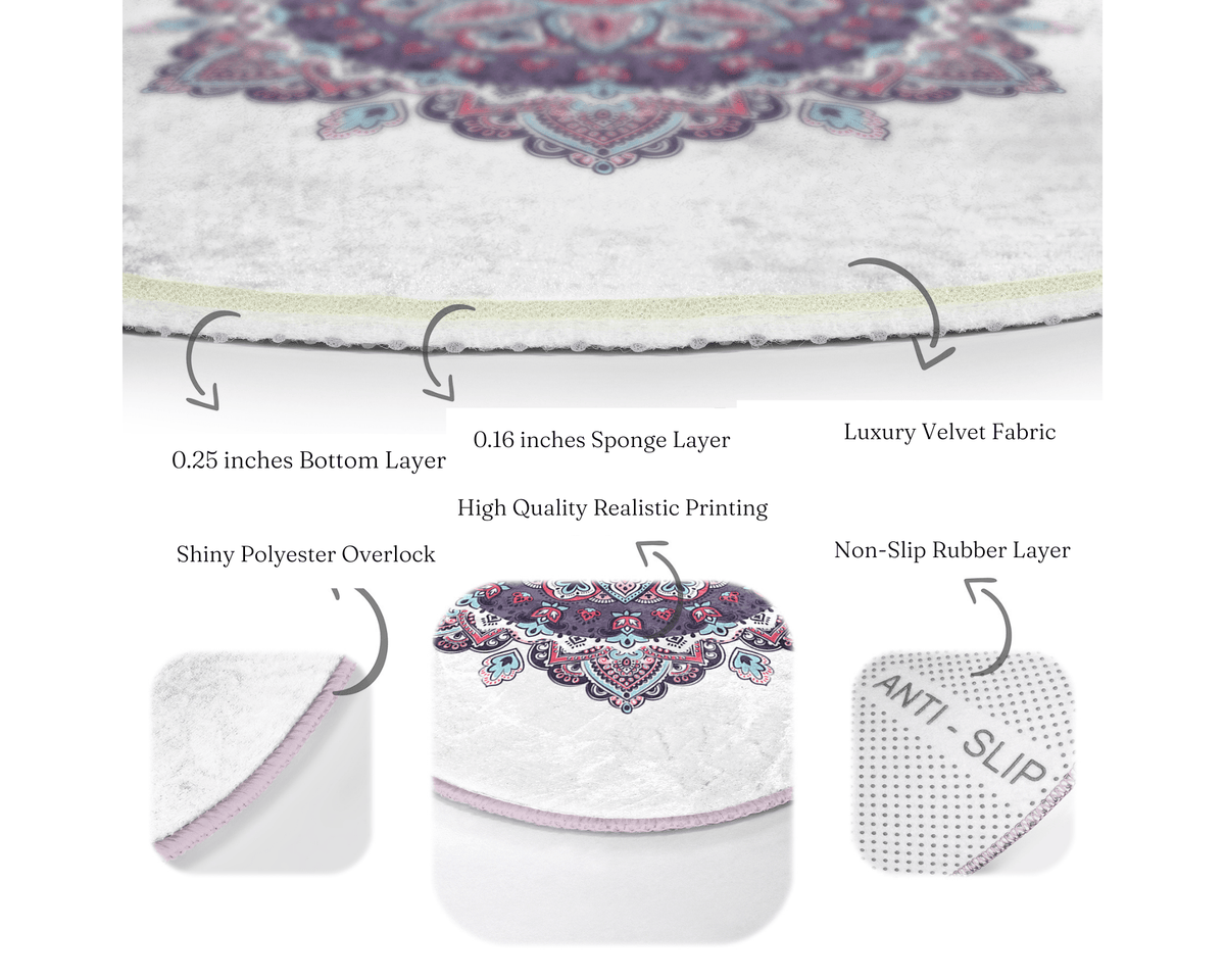 The Zen Lotus Yoga Sanctuary Round Rug