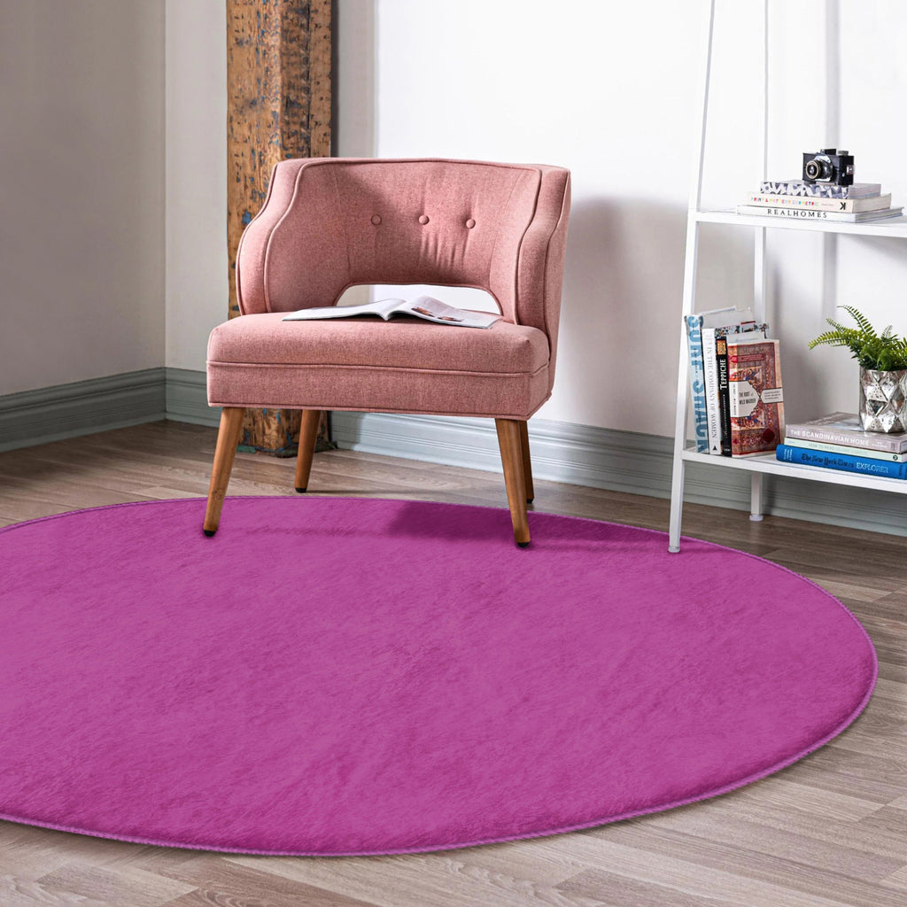The Amethyst Purple Velvet Round Rug