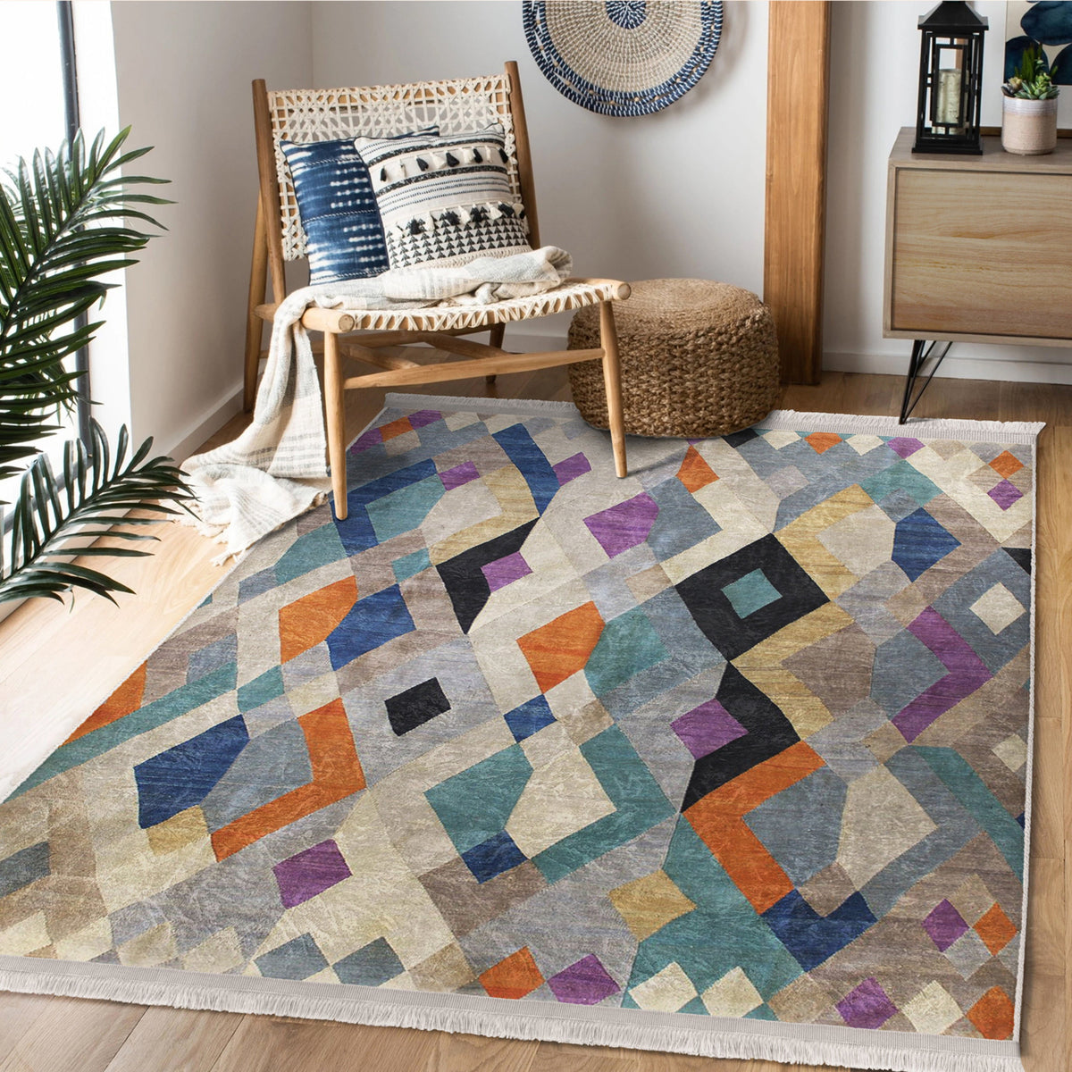 The Bohemian Botanical Washable Area Rug