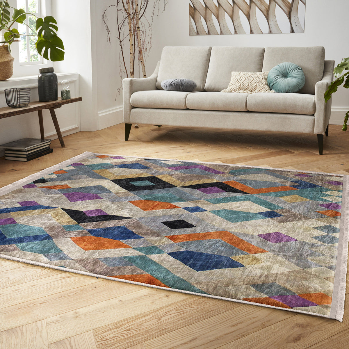 The Bohemian Botanical Washable Area Rug