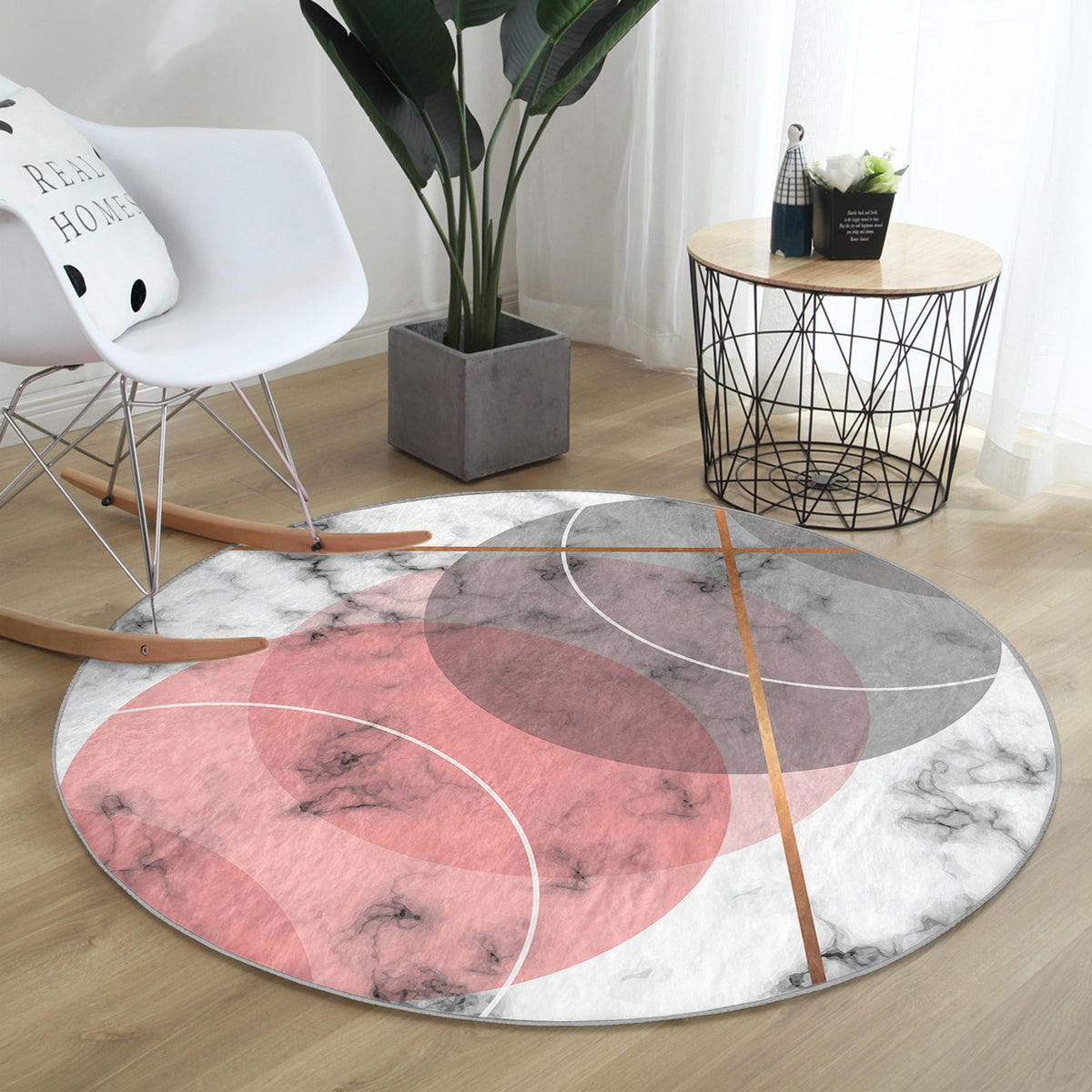 The Minimalist Horizon Abstract Round Rug