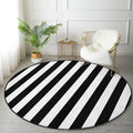 The Monochrome Geometric Contrast Round Rug
