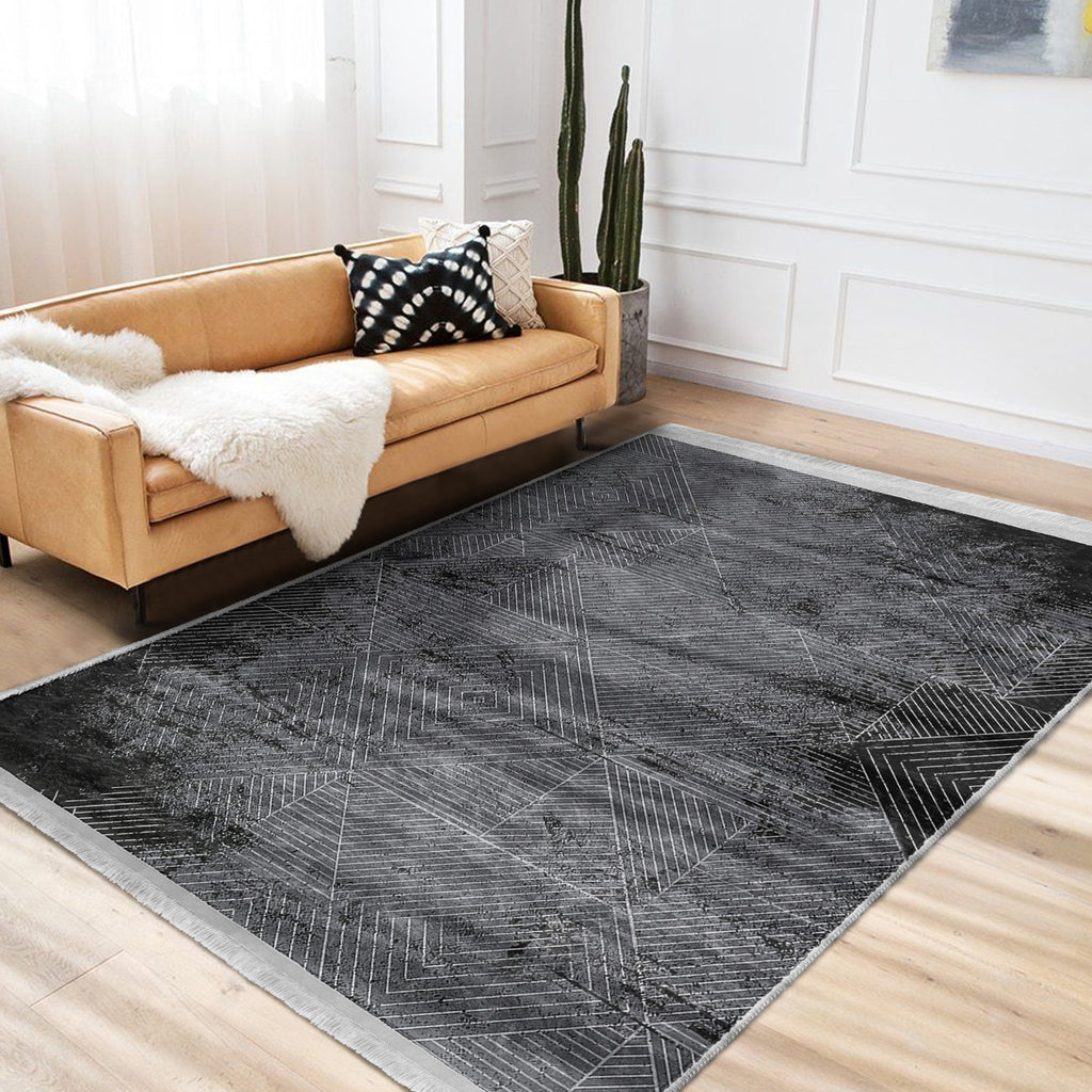 The Geometric Lattice Washable Area Rug