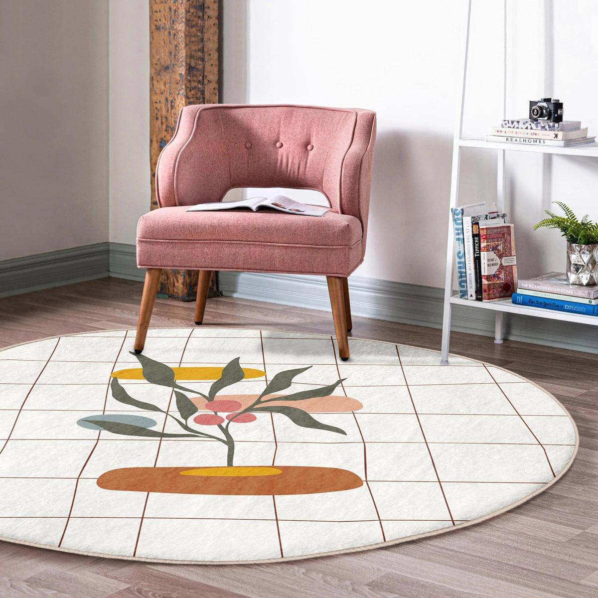 The Nordic Contour Abstract Round Rug