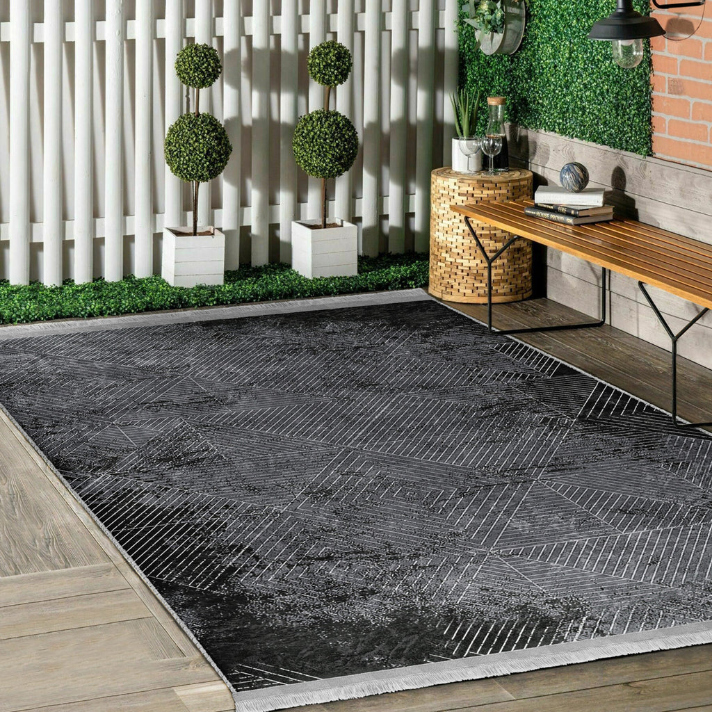 The Geometric Lattice Washable Area Rug