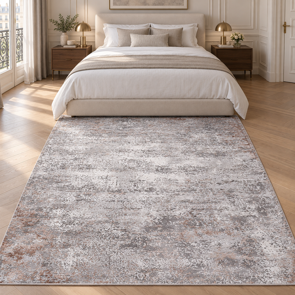The Tessera Grey Terracotta Abstract Vavien Rug