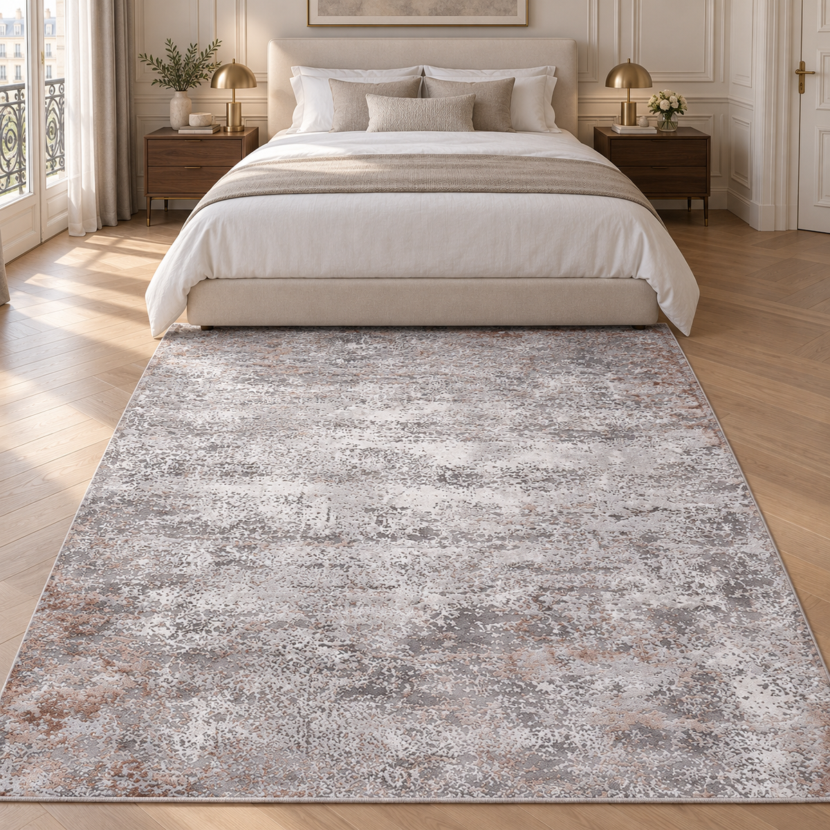The Tessera Grey Terracotta Abstract Vavien Rug
