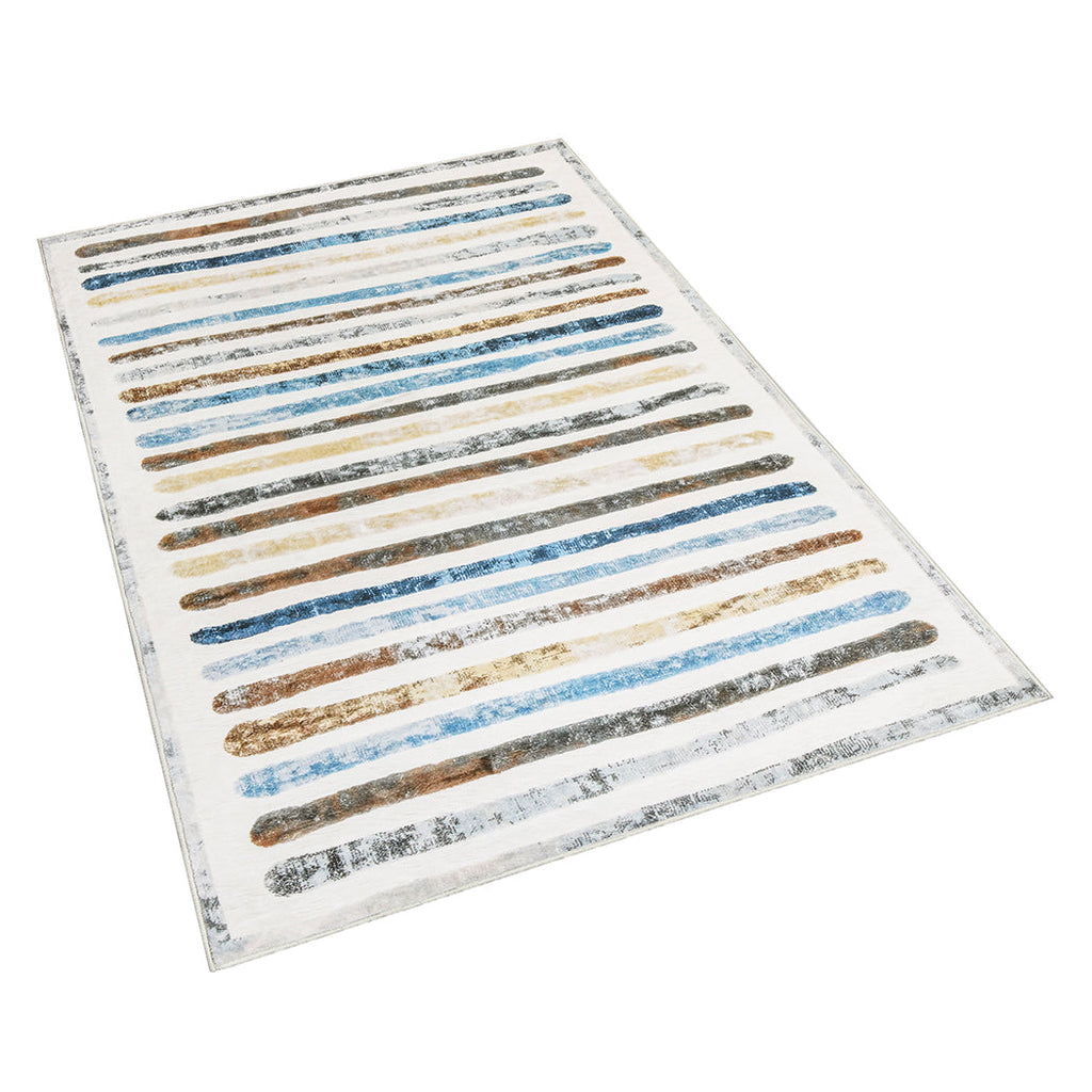The Marlow Architectural Stripe Washable Rug