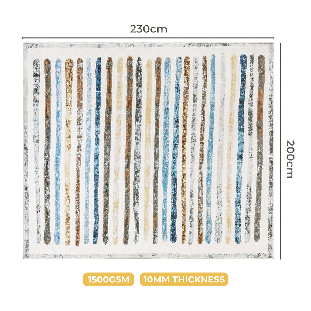 The Marlow Architectural Stripe Washable Rug