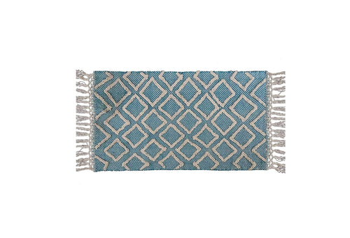 The Accent Rugs Sky Blue Diamond Pattern