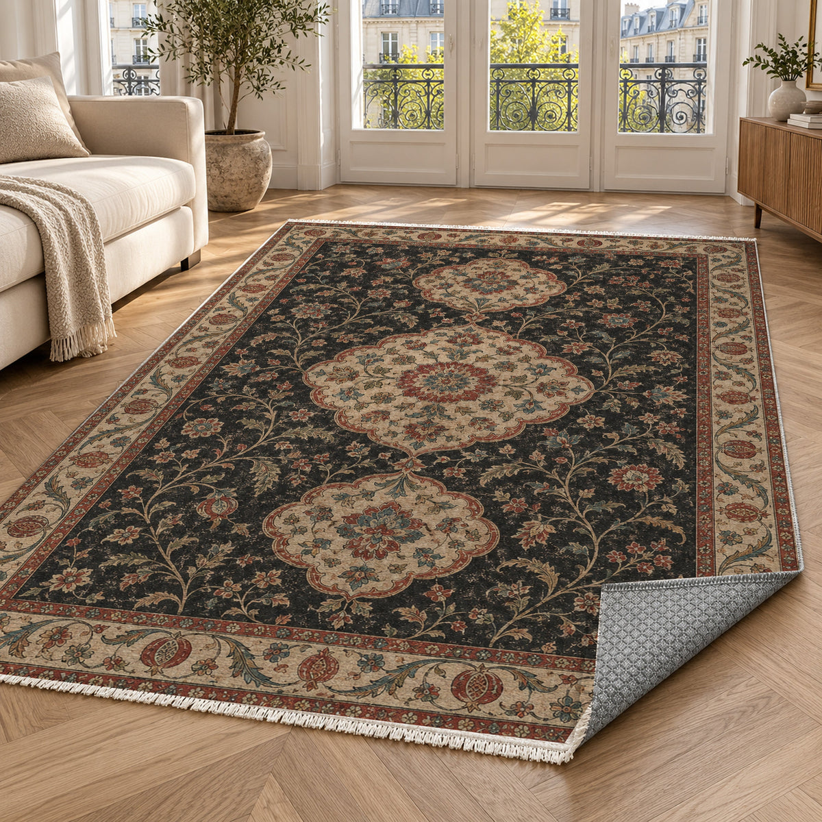 The Vintage Bloom Washable Rug